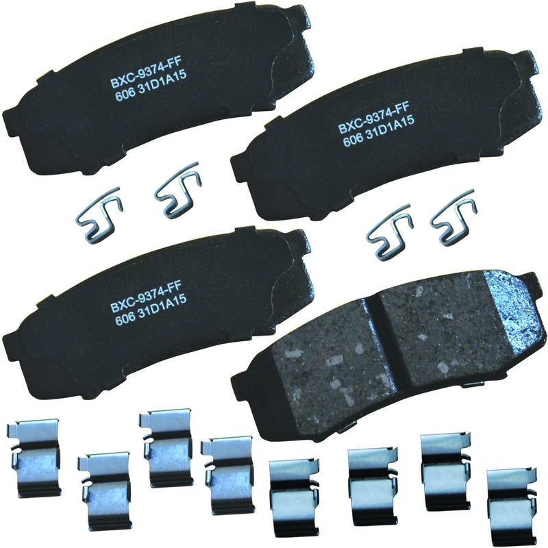 Bendix وسادات فرامل خلفية سيراميك SBC606 الممتازة لطرازات مختارة من لكزس GX460، GX470، LX450، ميتسوبيشي مونتيرو، مونتيرو سبورت، تويوتا 4رانر، FJ كروزر، لاند سيكويا - Image 1